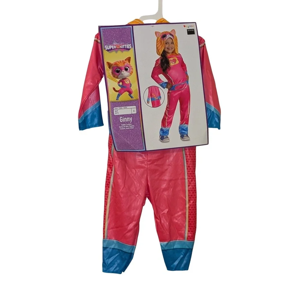 Disney‎ Super Kitties Ginny Toddler Costume 2T Pink Cat Ears Hooded Jumpsuit NWT - Picture 2 of 6